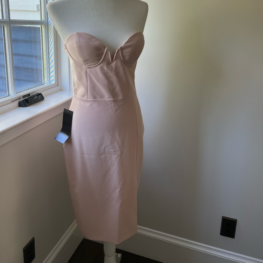 Bebe pale pink bustier dress.